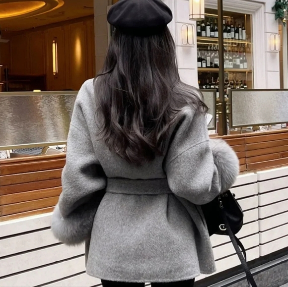 High End Double-sided Wool Strapping Real Wool Fur Coat Women's Removable Cuffs - Picture 6 of 8